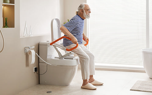 Neina Hernandez with the VOCIC AX12 Electric Toilet Lift Seat