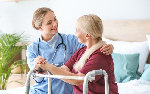 Patients using walking aids