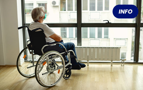 A ALS patient with a manual wheelchair