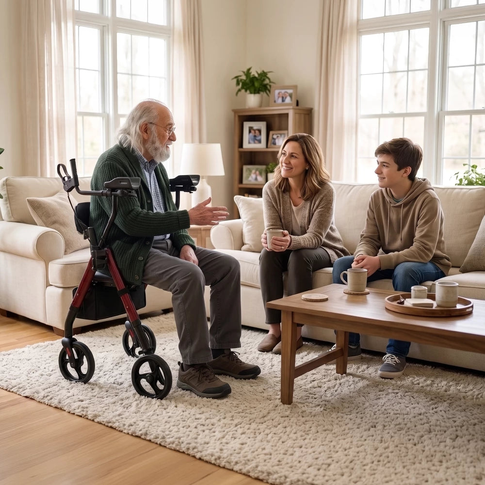 VOCIC Z22 Upright Rollator with Adjustable Armrests
