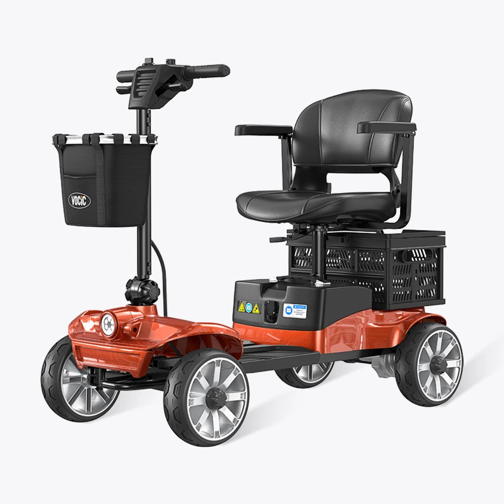VOCIC D35 Folding Electric Mobility Scooter with Shopping Cart