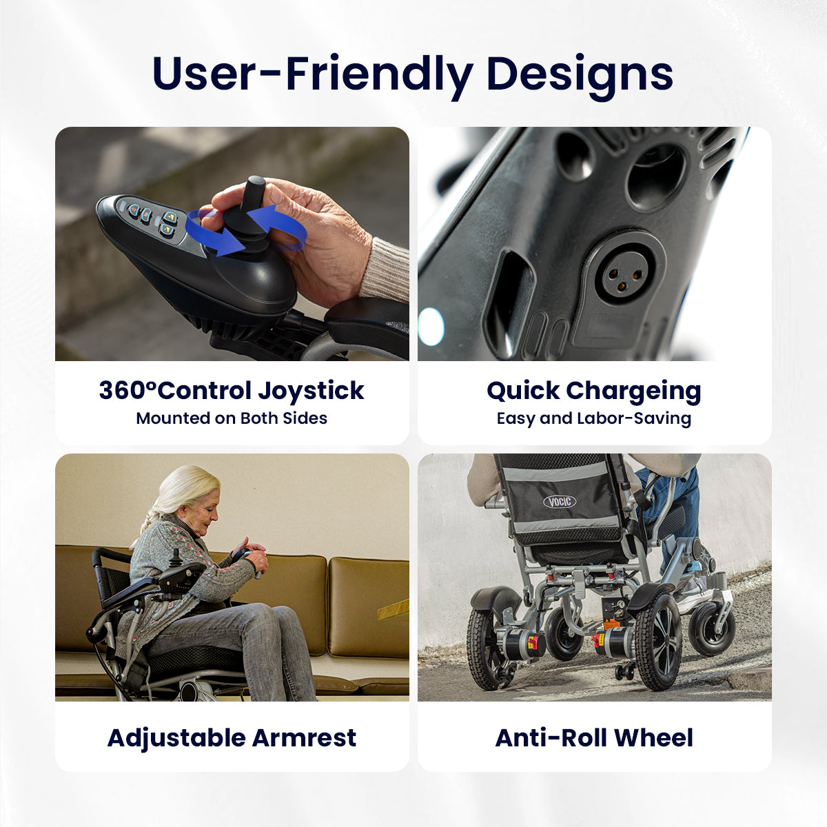 Used VOCIC V53 Lightweight Foldable Power Wheelchair