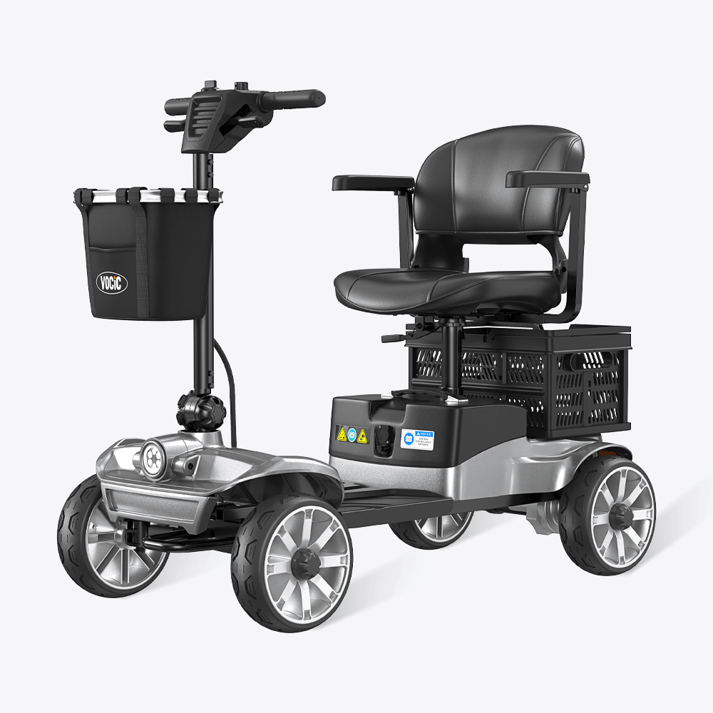 VOCIC D35 Folding Electric Mobility Scooter with Shopping Cart