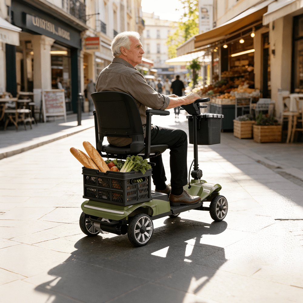 VOCIC D35 Folding Electric Mobility Scooter with Shopping Cart