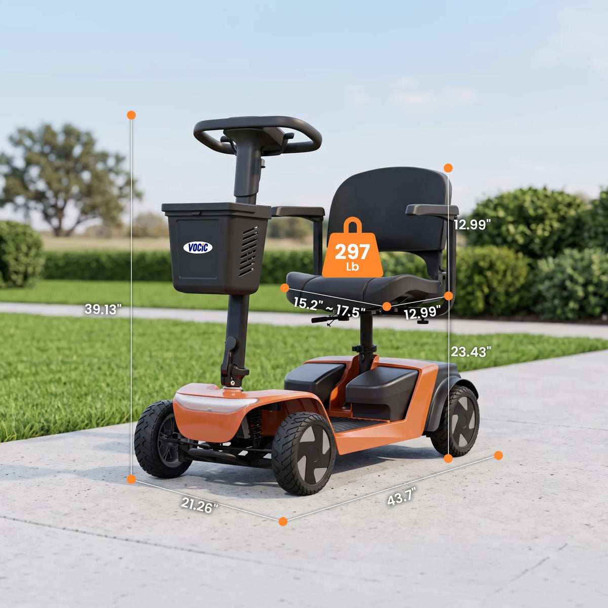 VOCIC D52 GlideTech Foldable Mobility Scooter