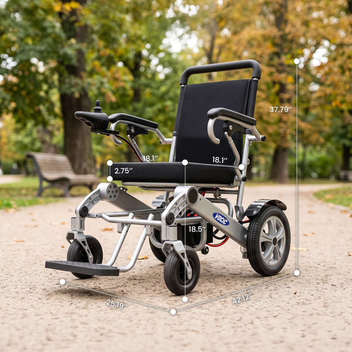 VOCIC V53 Foldable Power Wheelchair 12AH