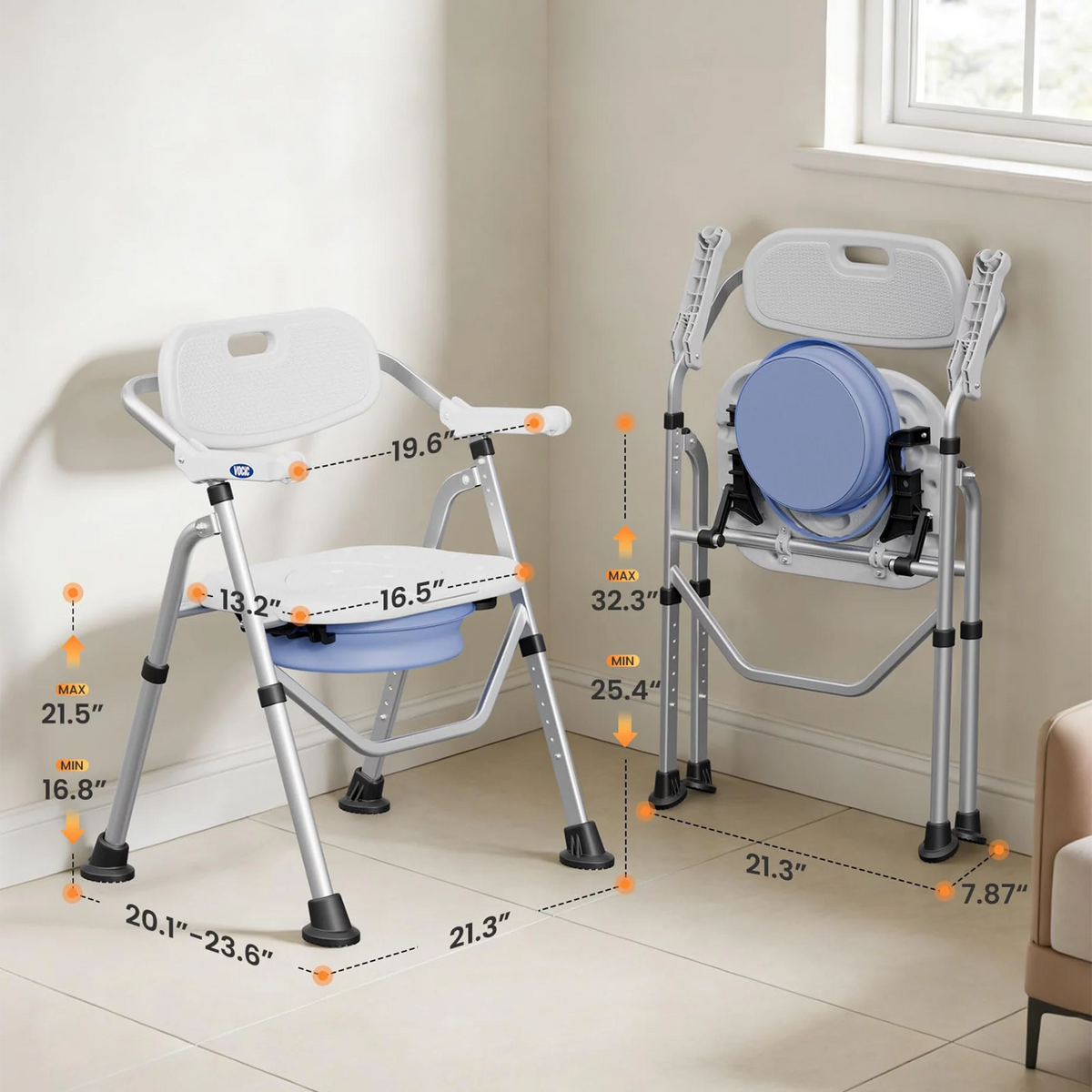 VOCIC Heavy Duty Folding Shower Chair