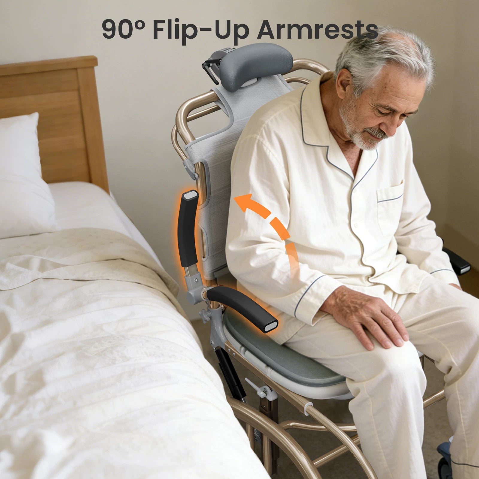 VOCIC Reclining Shower Chair with Wheels