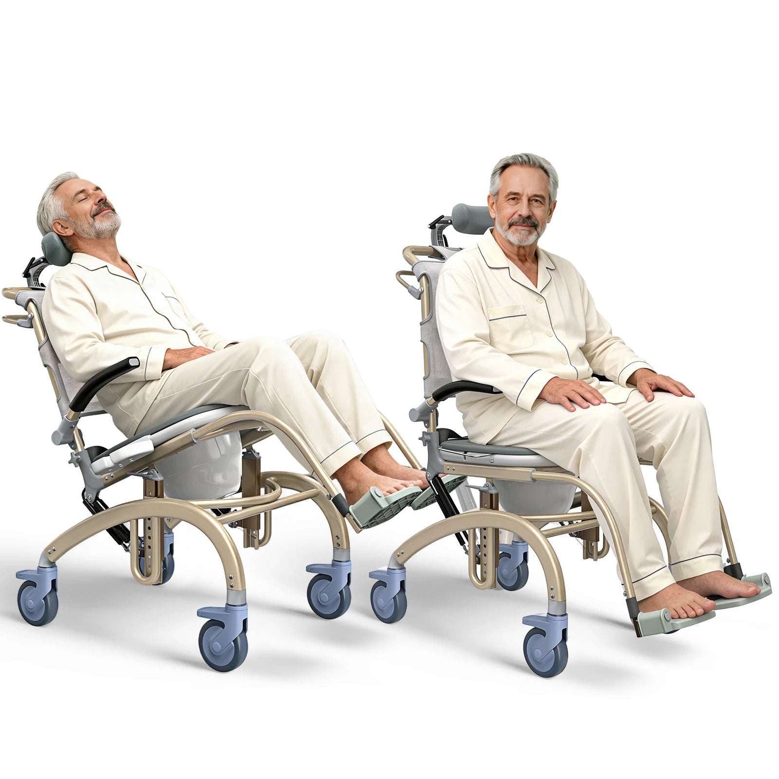 VOCIC Reclining Shower Chair with Wheels