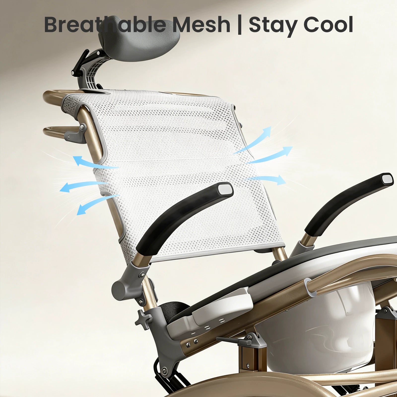 VOCIC Reclining Shower Chair with Wheels