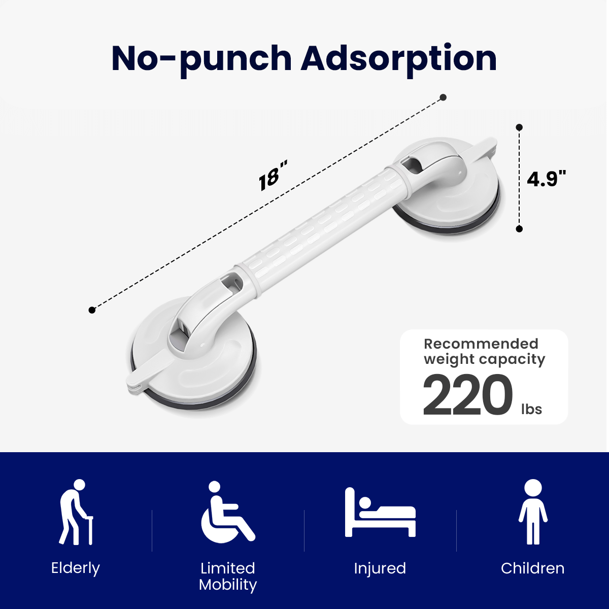 VOCIC YF61 Heavy Duty Bathroom Grab Bars For Shower