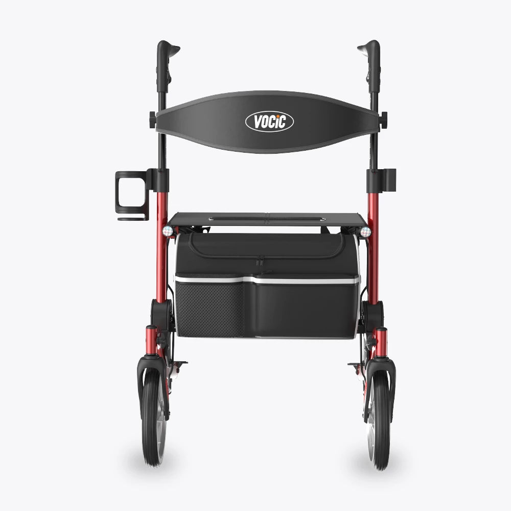 VOCIC 9.5" Wheels Ultralight Walker for Seniors with Seat, Z36