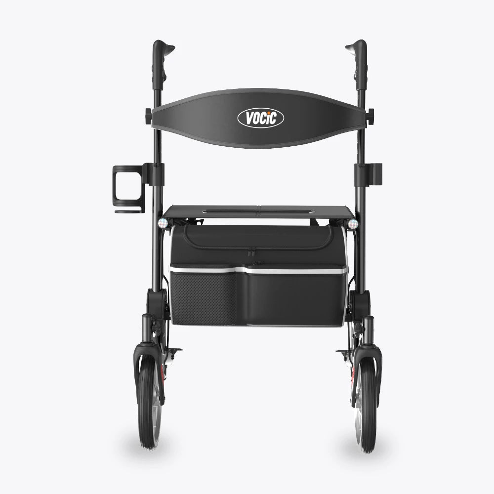 VOCIC 9.5" Wheels Ultralight Walker for Seniors with Seat, Z36