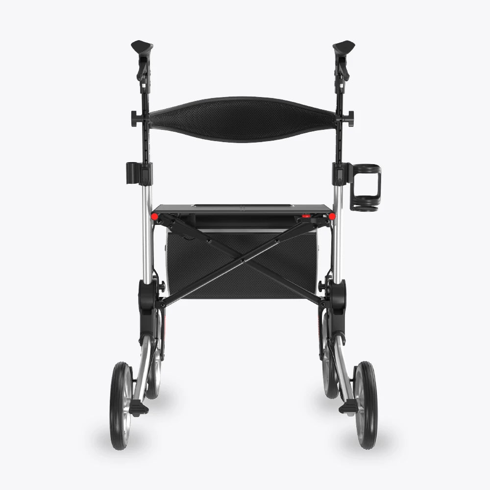 VOCIC 9.5" Wheels Ultralight Walker for Seniors with Seat, Z36