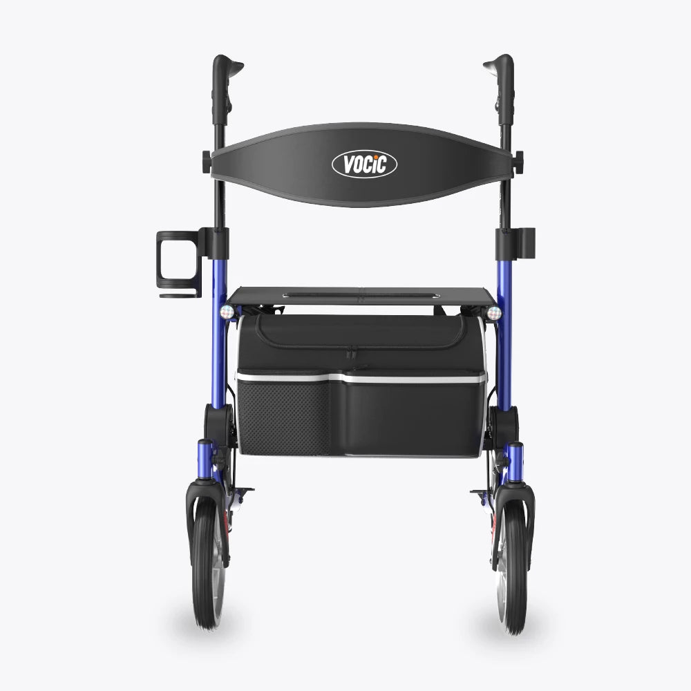 VOCIC 9.5" Wheels Ultralight Walker for Seniors with Seat, Z36