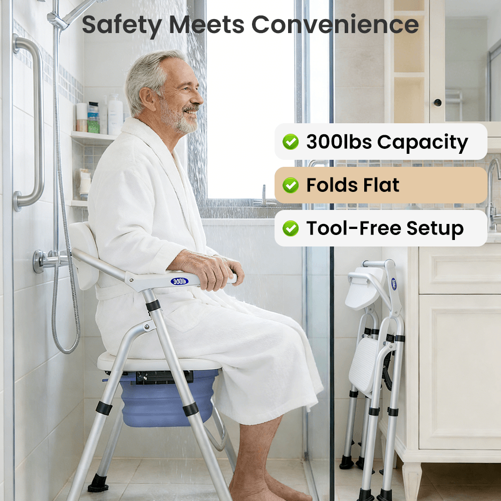 VOCIC Heavy Duty Folding Shower Chair