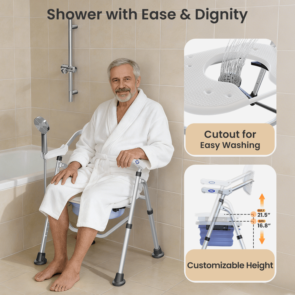 VOCIC Heavy Duty Folding Shower Chair
