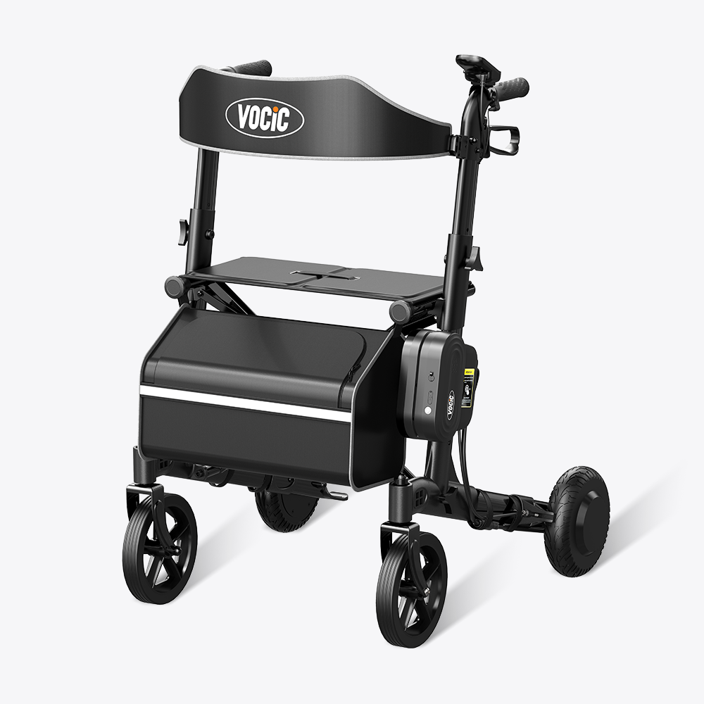 Walker With Seat |Electric Outdoor Foldable Rolling Walker – VOCIC.com