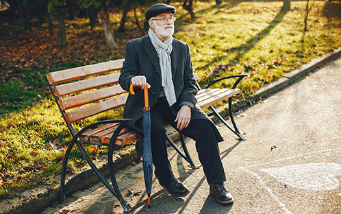 A senior in the garden