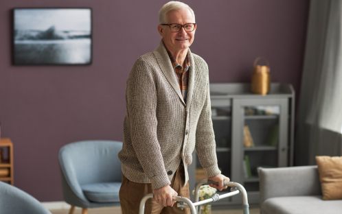 Dementia patients using walking aids