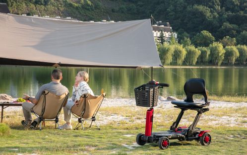 Using a folding scooter outdoors