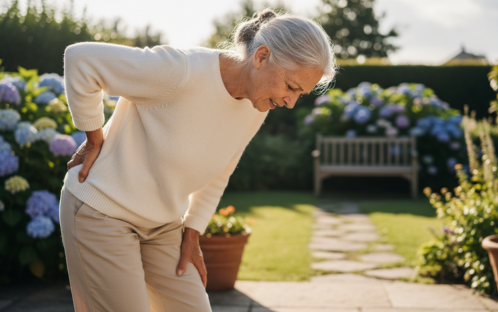 A senior can't stand up straight