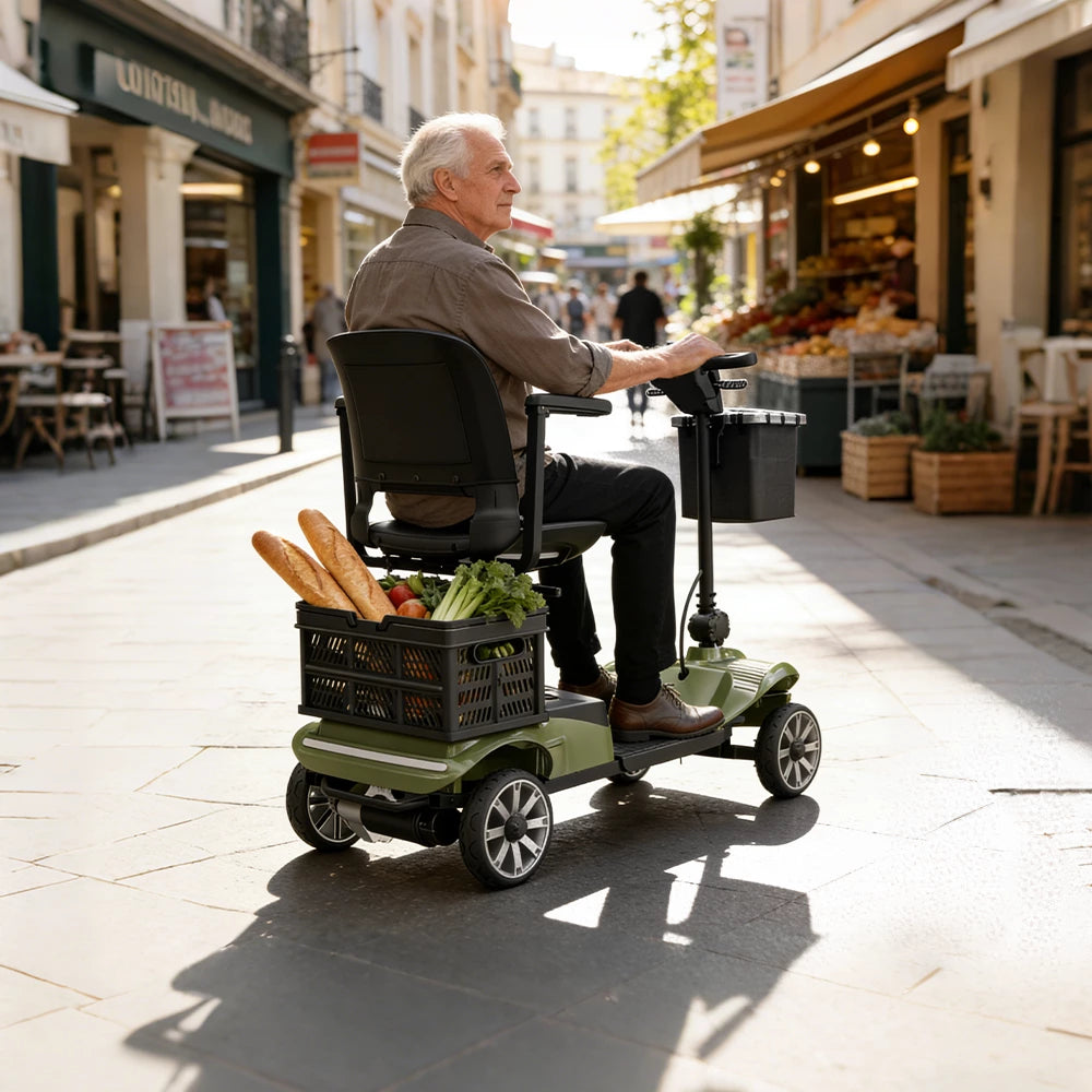 VOCIC D35 Folding Electric Mobility Scooter with Shopping Cart