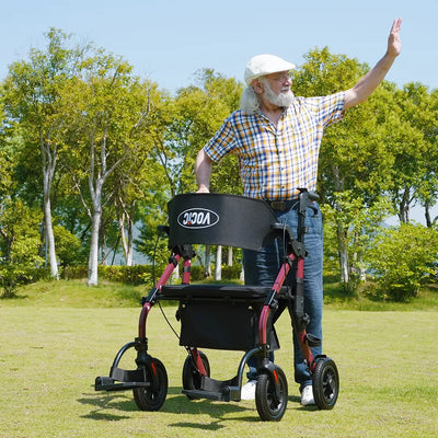 VOCIC Z59 2 in 1 Heavy Duty Walker Wheelchair Combo