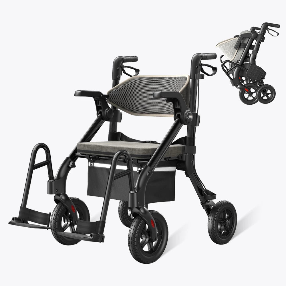 VOCIC Z55 Versatile 2-in-1 Rollator Walker