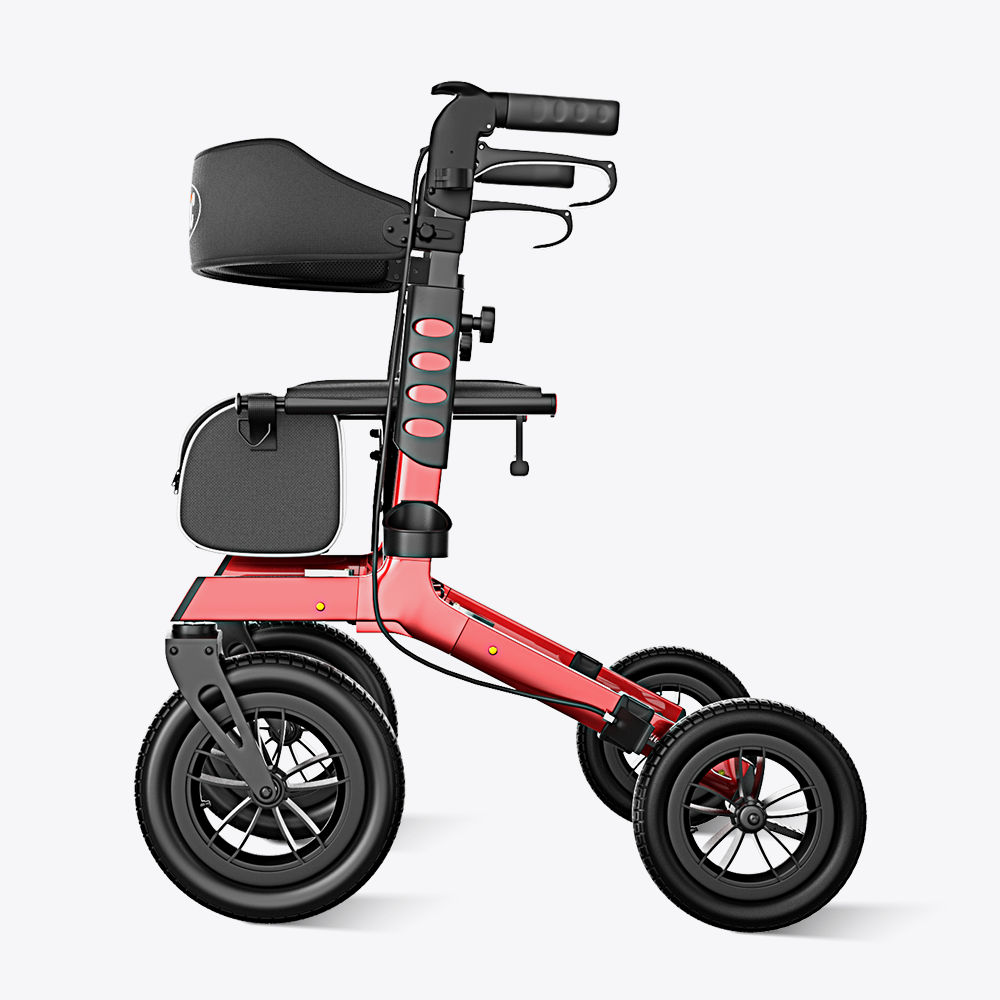 VOCIC Z57 Outdoor Rollator Walker with 12" All Terrain Big Wheels