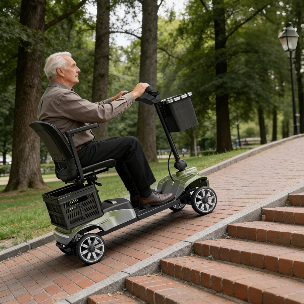 VOCIC D35 Folding Electric Mobility Scooter with Shopping Cart