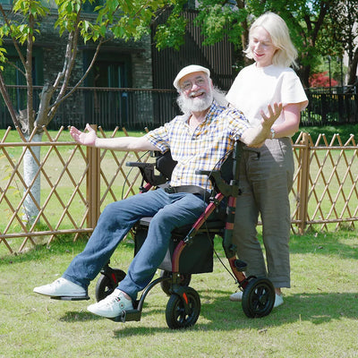 VOCIC Z59 2 in 1 Heavy Duty Walker Wheelchair Combo