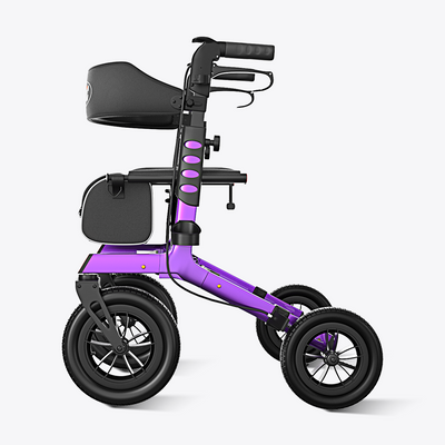 VOCIC Z57 Outdoor Rollator Walker with 12" All Terrain Big Wheels