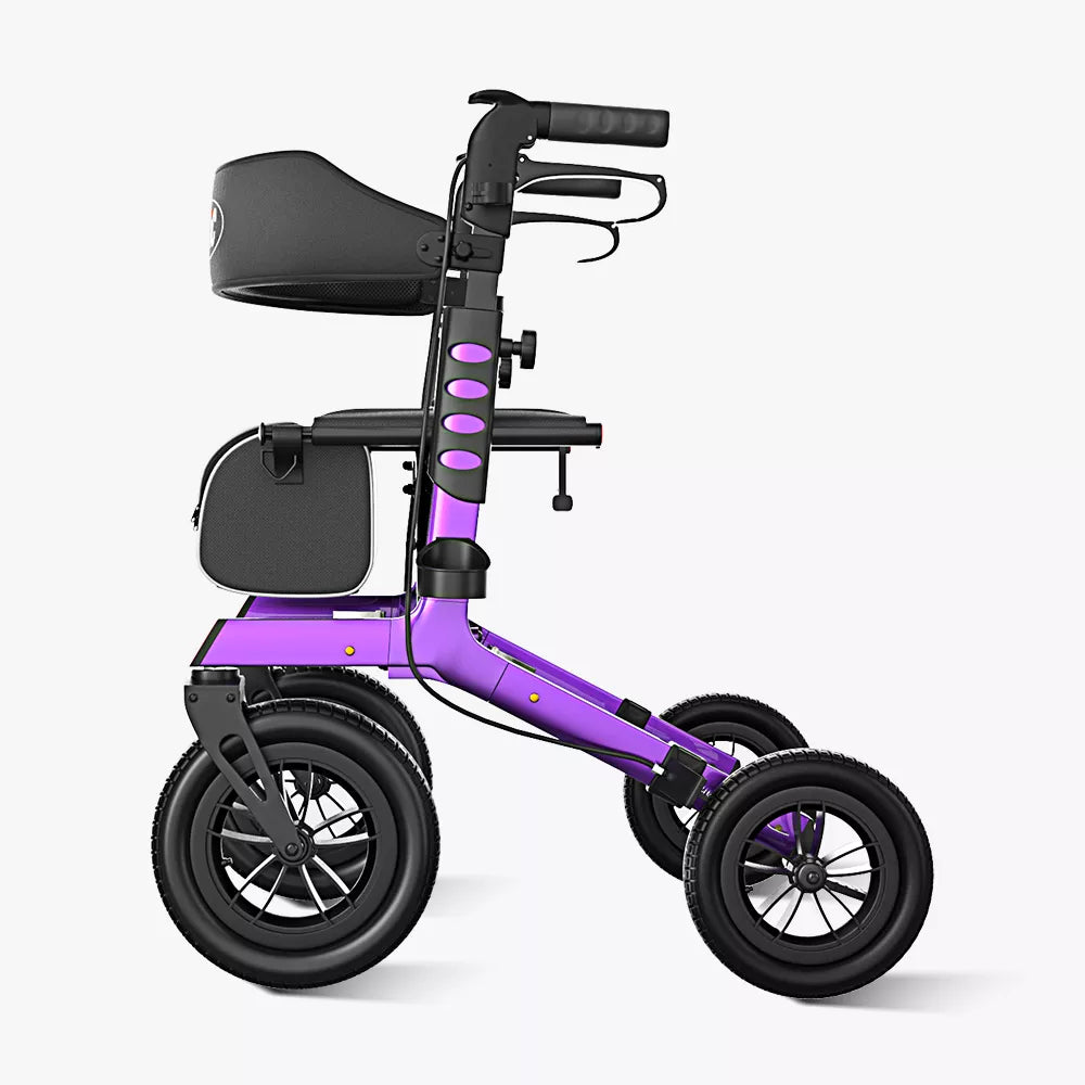 VOCIC Z57 Outdoor Rollator Walker with 12" All Terrain Big Wheels