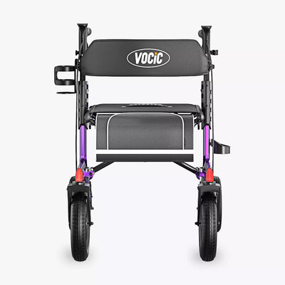 VOCIC Z57 Outdoor Rollator Walker with 12" All Terrain Big Wheels