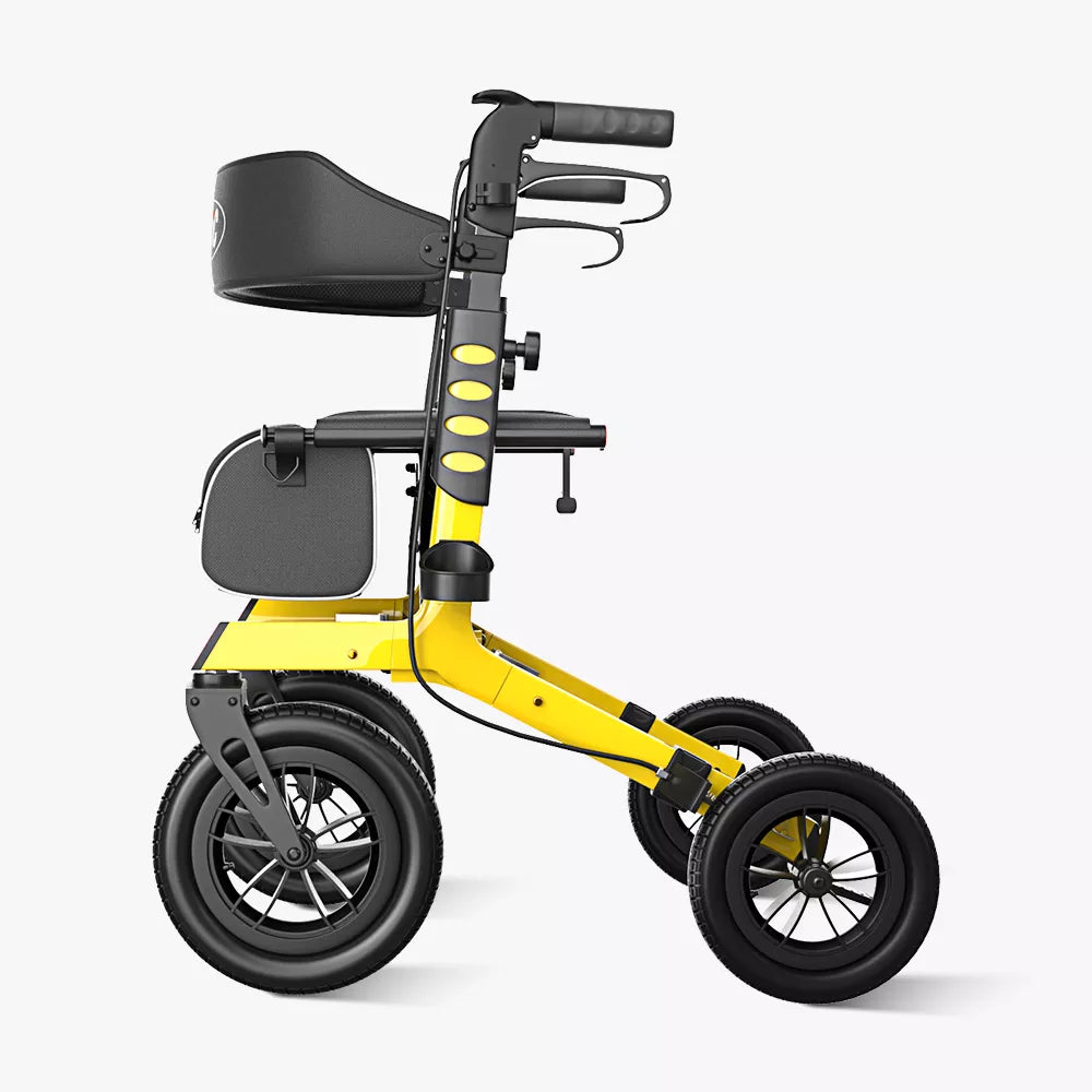 VOCIC Z57 Outdoor Rollator Walker with 12" All Terrain Big Wheels
