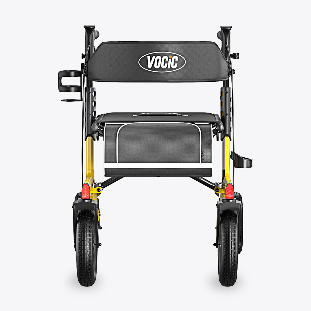 VOCIC Z57 Outdoor Rollator Walker with 12" All Terrain Big Wheels