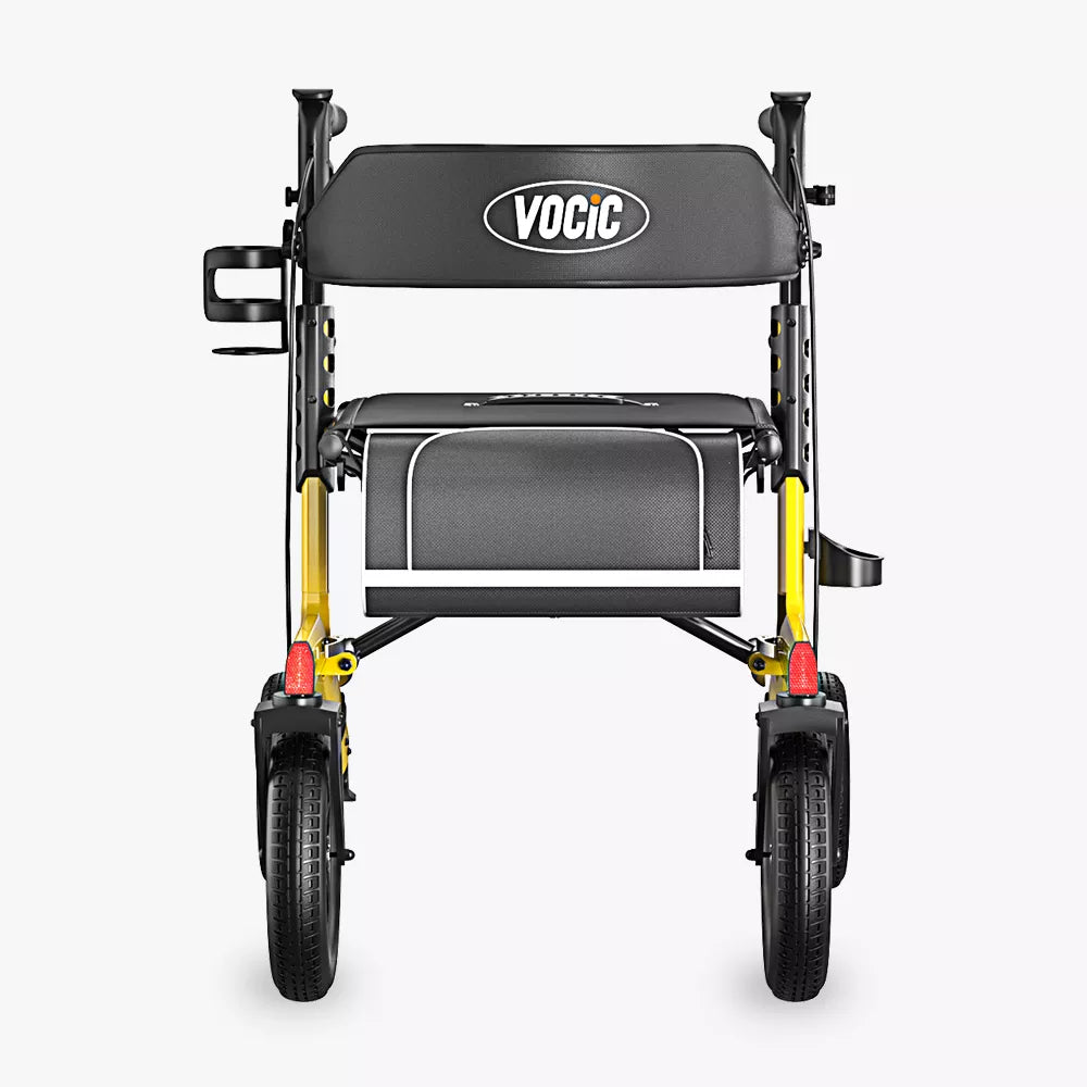VOCIC Z57 Outdoor Rollator Walker with 12" All Terrain Big Wheels