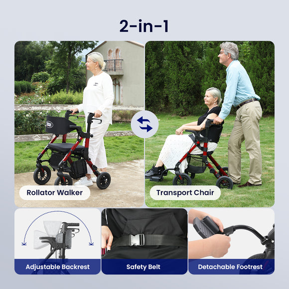 Rollator Transport Chair Combo | Transfer Chair – VOCIC.com