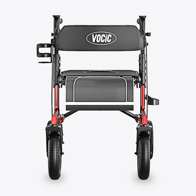 VOCIC Z57 Outdoor Rollator Walker with 12" All Terrain Big Wheels