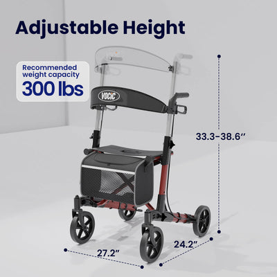 VOCIC Z23 All Terrain Rollator Walker With Seat