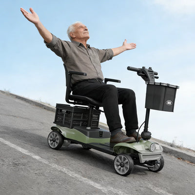 VOCIC D35 Folding Electric Mobility Scooter with Shopping Cart