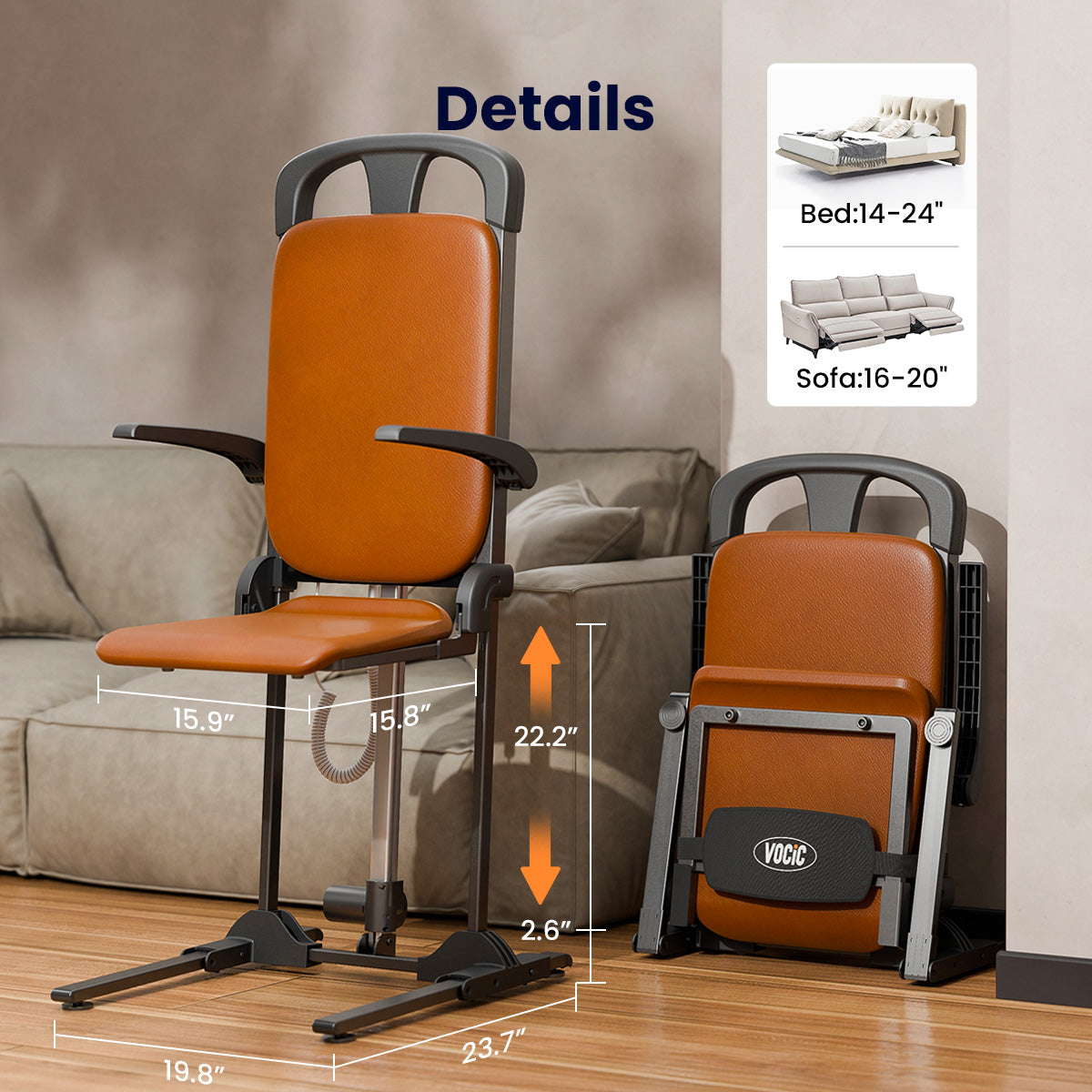 Used VOCIC AX15 Heavy Duty Electric Floor Lift Chair