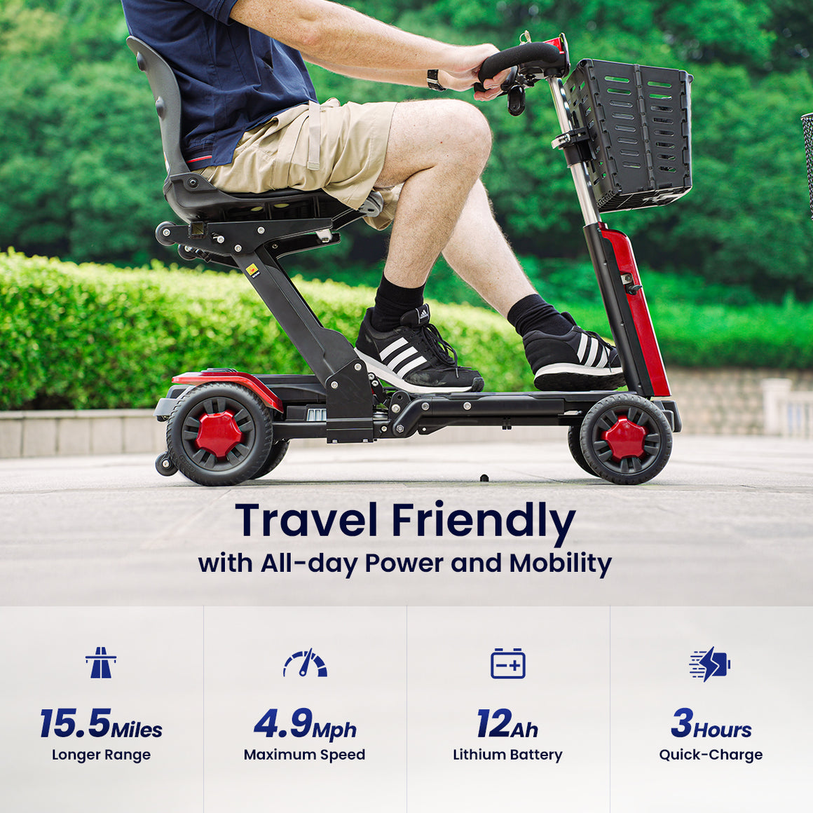 Automatic Folding Scooter Remote Control Foldable Mobility Scooter