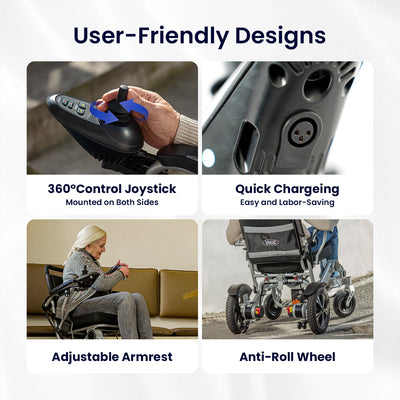 Used VOCIC V53 Lightweight Foldable Power Wheelchair