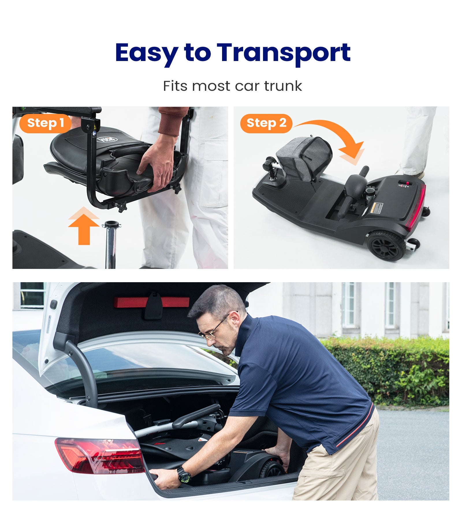 VOCIC D50 Flexible Lightweight 4 Wheel Mobility Scooter