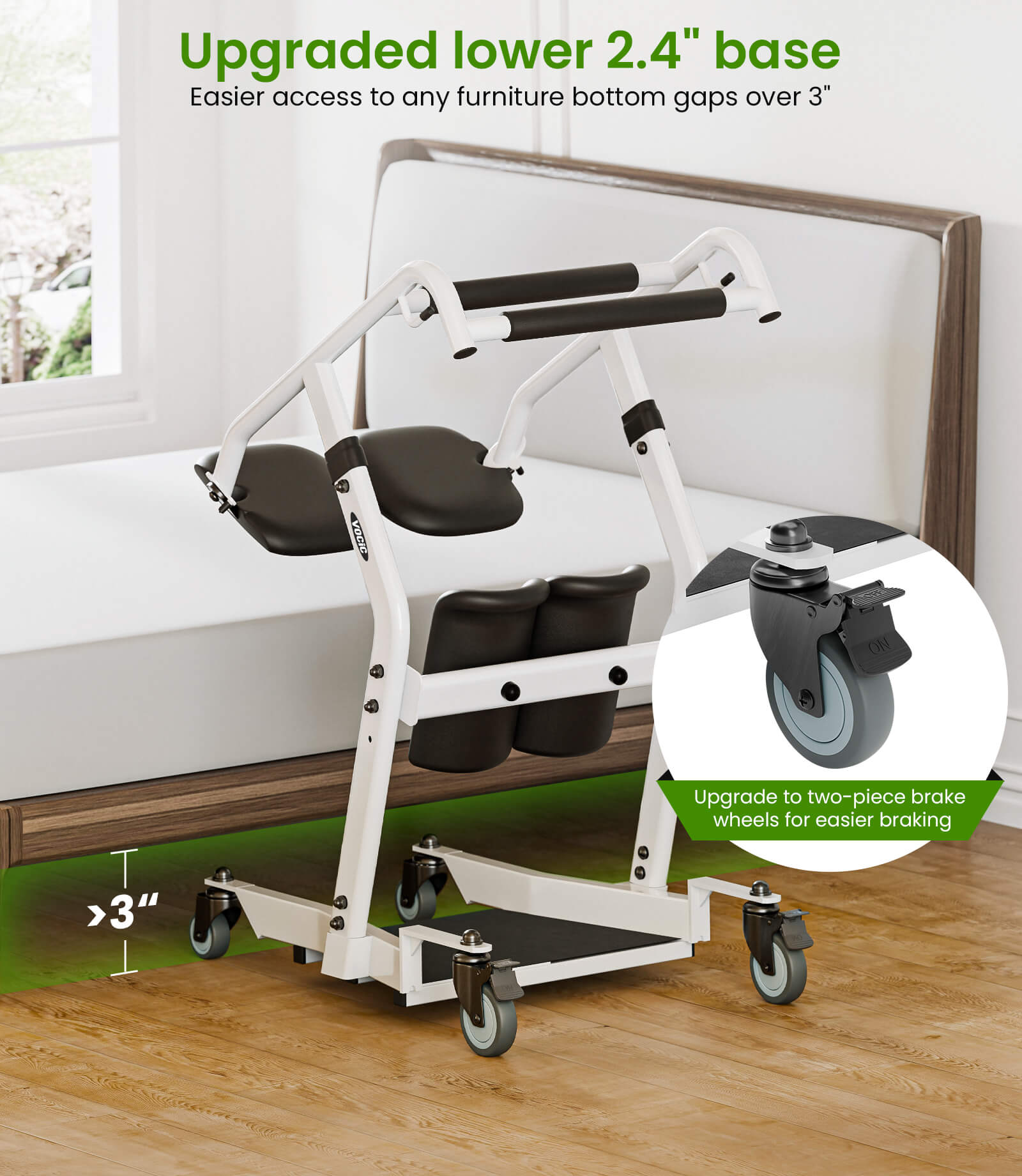 VOCIC Upgrade Sit to Stand Lift, One-Step Swivel Seat, Stand Assist Lift for Elderly, Pedal height: 2.4 inches, Net Weight 58 lbs, AY03 PRO