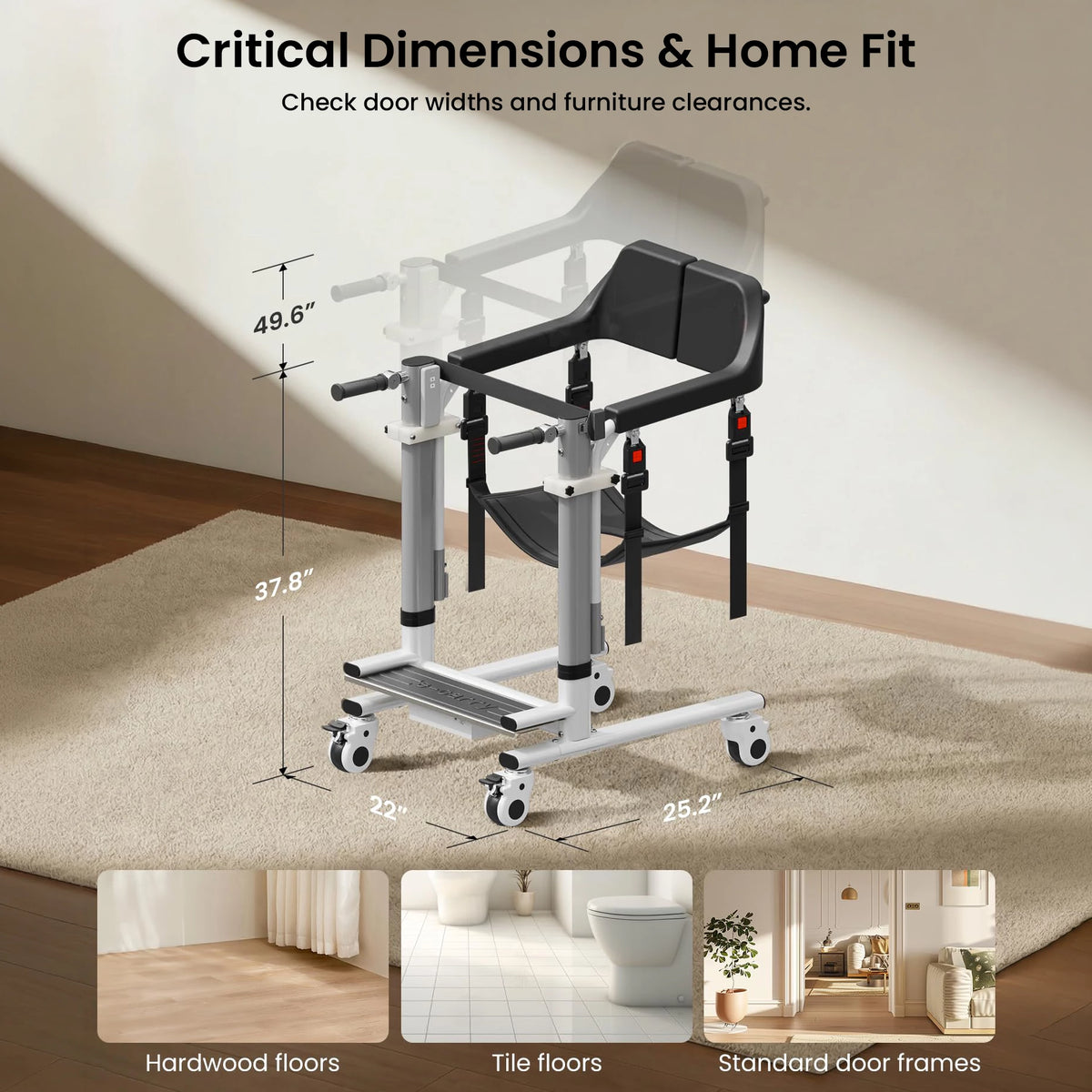 VOCIC Electric Transfer Lift Chair for Home Care, AY08