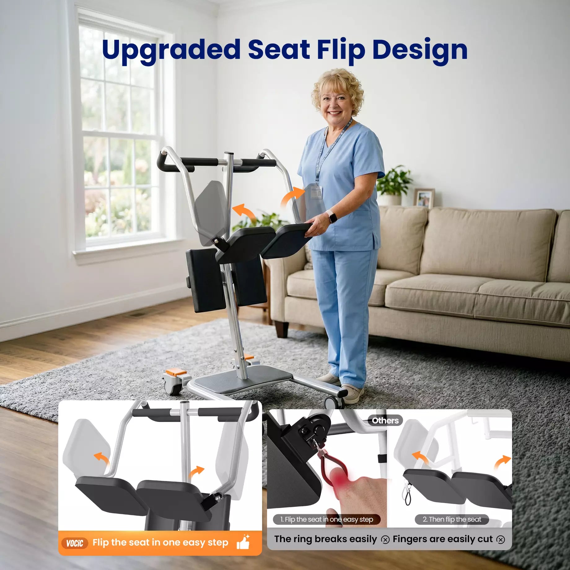 VOCIC AY13 Sit to Stand Assist Lift with Split Seat