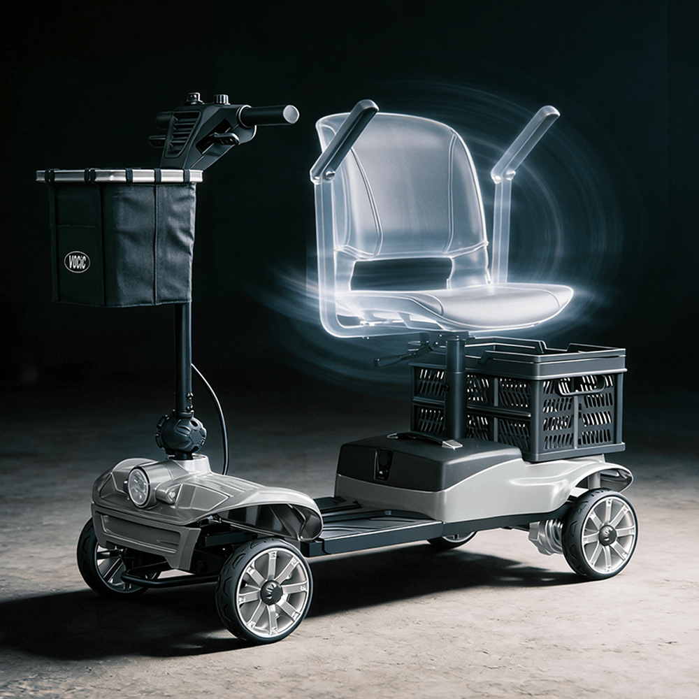 VOCIC D35 Folding Electric Mobility Scooter with Shopping Cart